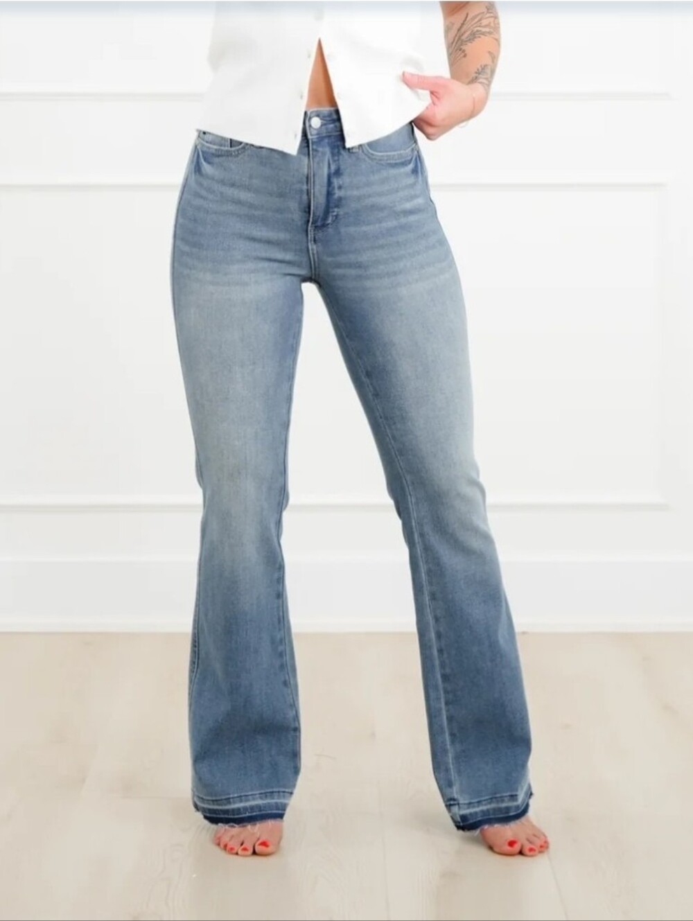 Judy Blue, Tummy Control,  (10-12) High-Rise Light Blue Flare Jeans